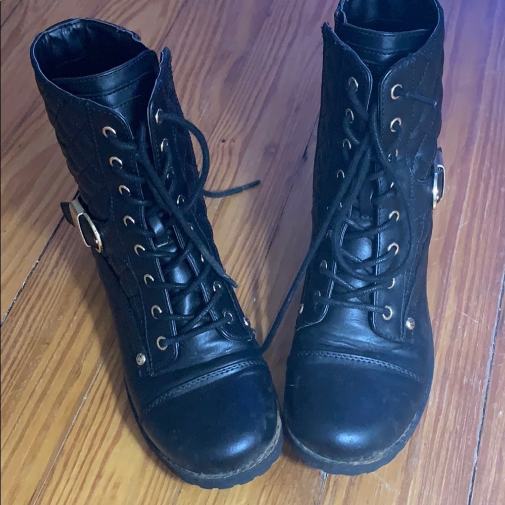 Black boots.